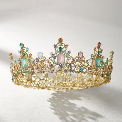 SWEETV Queen Crown for Women - Baroque Wedding Tiaras and Crowns,Jeweled Tiara Crown,Prom Birthday Halloween Hair Accessories