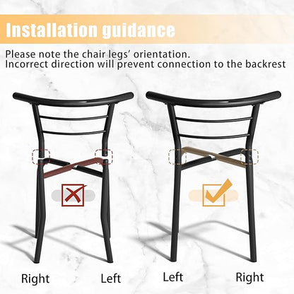 JUMMICO 3-Piece Wooden Round Table & Chair Set, Space Saving Kitchen Breakfast Nook Wood Grain Tabletop with Metal Frame and Built-in Wine Rack for Kitchen, Dining Room (White/Black)