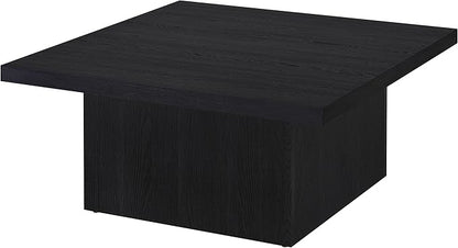 Coaster Home Furnishings - Devar - Wood - Square Coffee Table with Plinth Base, Geometric Design and Contemporary Style - Living Room - Black - 706408