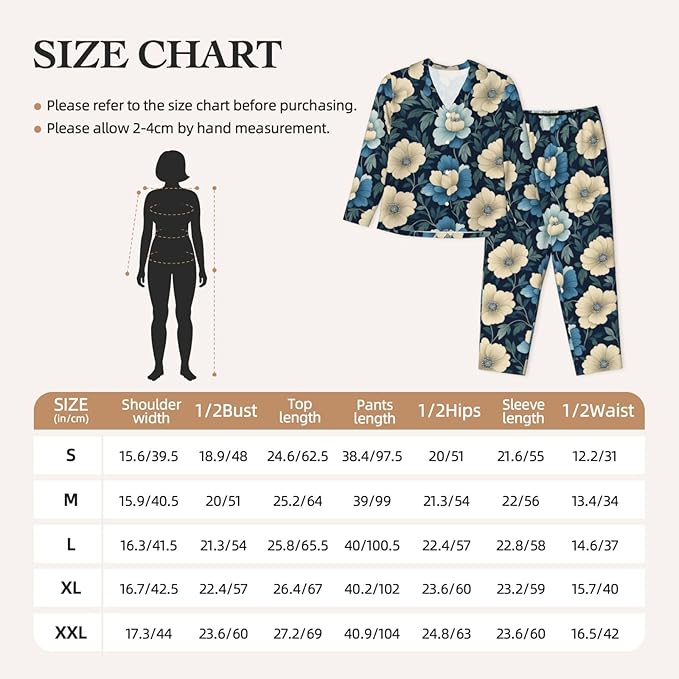 Retro Bee And Floral Women'S Pajama Sets Ultra-Soft Printed Sleepwear