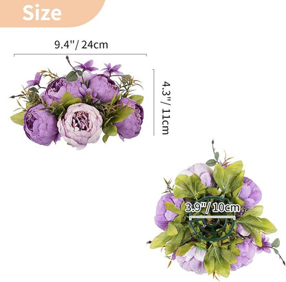 NUPTIO Flower Balls Flowers for Centerpieces: 10 Pcs 9.4 inch Diam Purple Artificial Peony Fake Flower Ball Arrangement Bouquet Wedding Centerpieces for Tables Wedding Centerpiece Decorations