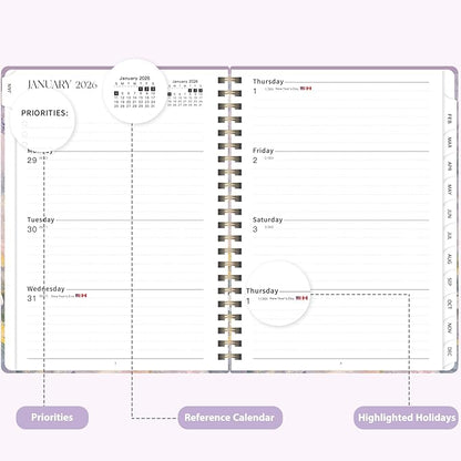 2026 Planner, Weekly and Monthly Calendar Academic Planner, Jan 2026 - Dec 2026, Planning Agenda Book for Desk Accessories and School Supplies - A5 (6.3'' x 8.5'')