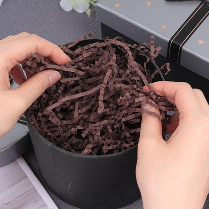 VGOODALL 2LB Crinkle Paper Filler, Dark Brown Shredded Confetti Paper for Gift Basket Filling Birthday Party Gift Box Wrapping Stuffing Supplies