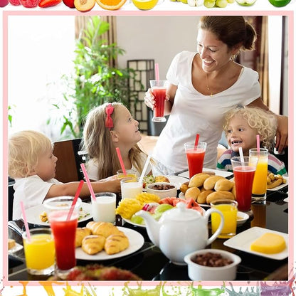Tessco for you Jumbo Smoothie Straws Bulk Large Plastic Disposable Bubble Tea Straws Wide-Mouthed Individually Wrapped for Tall Homemade Milkshakes Drinking(9.84 Inch,Red,600 Pcs)