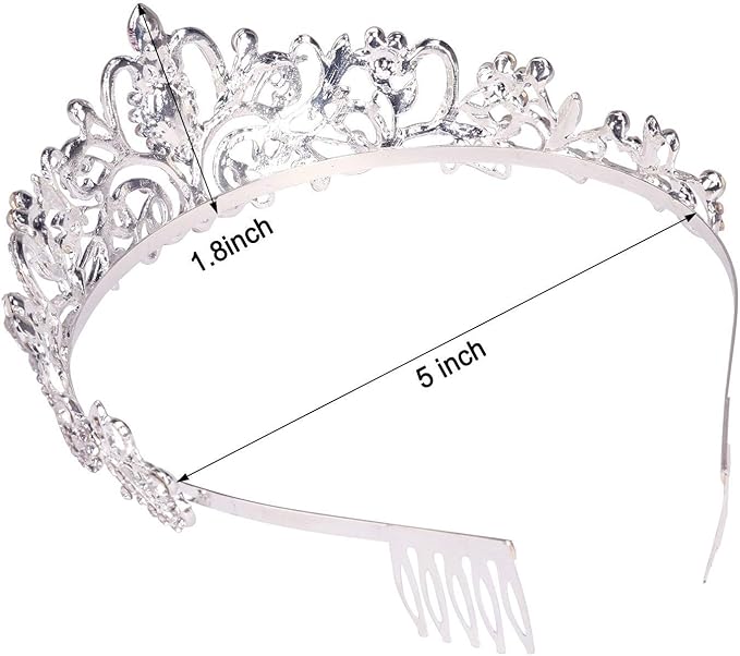 COCIDE Gold Tiara Crowns Crystal Headband Princess Rhinestone Crown with Combs Bride Headbands Bridal Wedding Prom Birthday Party Hair Accessories Jewelry for Women and Girls (M CHAMPAGNE)