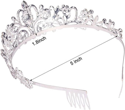 COCIDE Gold Tiara Crowns Crystal Headband Princess Rhinestone Crown with Combs Bride Headbands Bridal Wedding Prom Birthday Party Hair Accessories Jewelry for Women and Girls (M CHAMPAGNE)