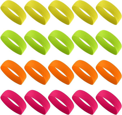 Hotop 20 Pcs Sport Stretchy Headbands for Girls Women Non Slip Soft Fabric Elastic Headband Bulk for Yoga DIY Team Gifts