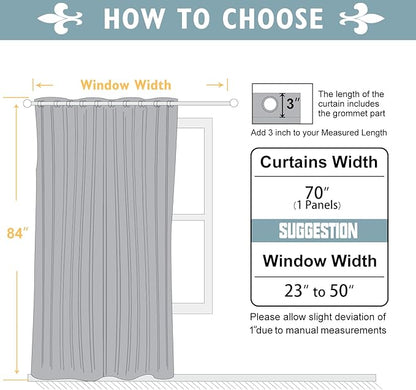 ChrisDowa Blackout Curtains 70 inches Wide for Bedroom - Extra Wide Grommet Thermal Insulated Room Darkening Curtains for Living Room (1 Panel, Beige, 70 x 84 Inch)