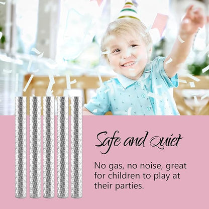 BATTIFE Confetti Wands, 7.8inch Confetti Shoot Poppers, Tissue Paper Flick Flutter Sticks for Wedding Celebrations, Anniversary, Birthday Parties, White (30Pack)