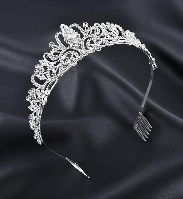 Sparkling Crystal Princess Tiaras for Women Girl Crown Queen Headband Fashion Headpiece for Wedding Birthday Bride Bridal Prom Party Hair Accessories Valentines Mothers Day Gifts