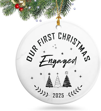 Engagement Gifts for Couples 2025,Our First Christmas Engaged Ornament 2025,Newly Christmas Tree OrnamenGift for Couples,Her, Women,Fiance,Engagement Present Ideas Party Decorations,Bride to Be Gifts