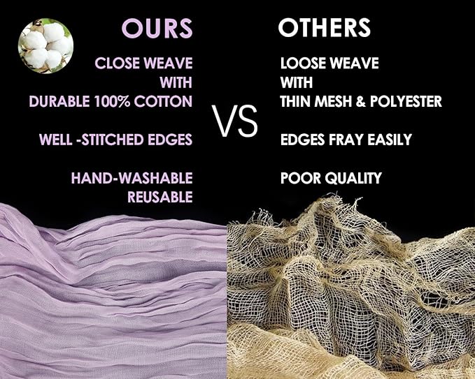 Lavender Purple Cheese Cloth Table Runner Boho 13FT Cotton Gauze Cheesecloth Table Runner for Baby Shower Wedding Bridal Shower Decor Summer Table Decor