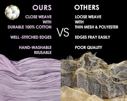 Lavender Purple Cheese Cloth Table Runner Boho 13FT Cotton Gauze Cheesecloth Table Runner for Baby Shower Wedding Bridal Shower Decor Summer Table Decor
