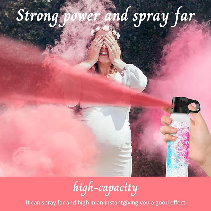 Large Gender Reveal Fire Extinguisher Color Blasters: 2 Pcs Pink Blaster Only for Baby Girl with Pink Smoke suitable for Gender Reveal Party Decorate (pink)