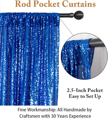 ShinyBeauty Royal Blue Sequin Backdrop - 10FTx10FT Sparkle & Glitter Photo Backdrop for Wedding, Baby Shower & Party