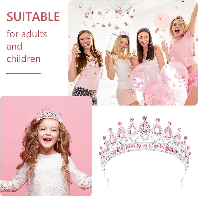 3 Pack Crystal Tiara and Princess Crown,Bridal Wedding Queen Headbands Prom Pageant Birthday Party Hair Accessories