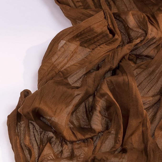 Brown Cheesecloth Table Runner Tan Christmas Table Runner Boho Gauze 120 Inches Marron Cheese Cloth Table Decor for Xmas Holiday Season Parties Wedding Bridal Baby Shower Tea Party