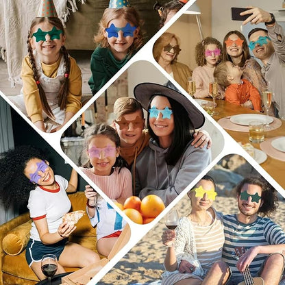 12/26/36 Pairs Rimless Star Shaped Sunglasses Transparent Glasses Bulk Fun Sunglasses for Party Favors