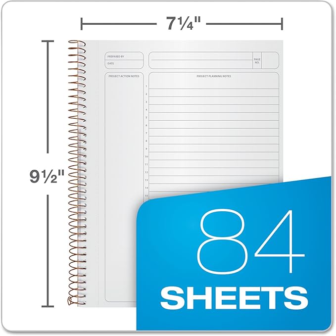 Ampad 20816 Gold Fibre Wirebound Writing Pad w/Cover, 9 1/4 x 7 1/4, White, Green Cover