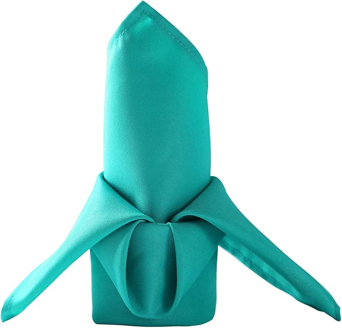 50pcs Polyester Cloth Napkins - 20 x 20 inch Turquoise Dinner Washable Napkins with Hemmed Edges for Restaurant/Wedding/Hotel(50,Turquoise)