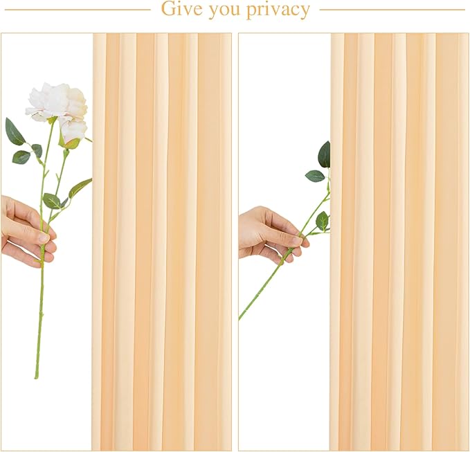 10x10 Dark Champagne Backdrop Curtain for Parties Wedding Baby Shower Wrinkle Free Photo Curtains Backdrop Drapes Fabric Decoration for Bridal Shower 5ft x 10ft,2 Panels