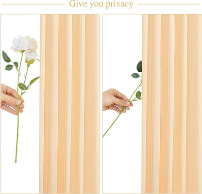 10x10 Dark Champagne Backdrop Curtain for Parties Wedding Baby Shower Wrinkle Free Photo Curtains Backdrop Drapes Fabric Decoration for Bridal Shower 5ft x 10ft,2 Panels