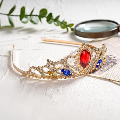Princess Crown Sparkle Gold Crown Headband Princess Dress Up Accessories for Halloween Christmas Party