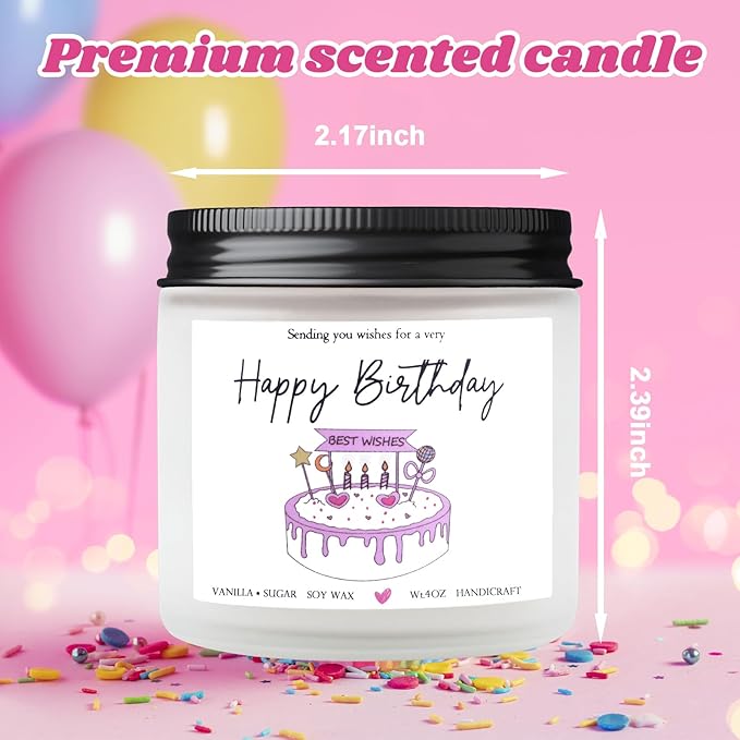 Happy Birthday Candle Gifts for Women,Funny Candle Decor Ideas Unique Birthday Gift for Best Friend Girlfriend Sister 4OZ
