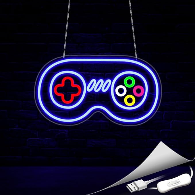 Game Neon Sign, Neon Signs for Wall Decor Neon LED Signs Gaming Room Neon Light Up Signs Home Decor for Bedroom Club Party Bar Shop USB Operated