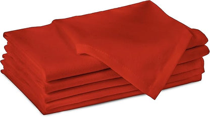 Encasa XO Brick Cloth Napkins Set of 6, 17"x17" | Solid Color Cotton Dinner Napkins | Washable & Reusable Napkins for Dining Table Fall Decoration, Holiday & Christmas Festivals