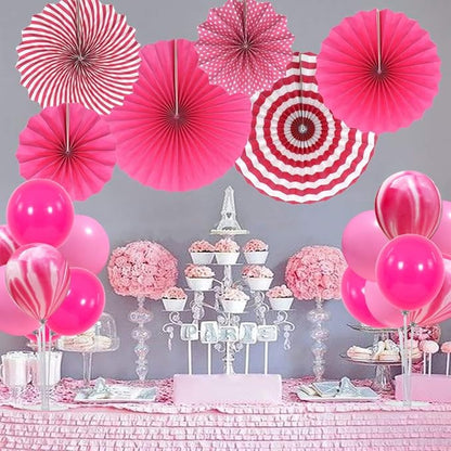 TONIFUL 4 Balloons Stand Kit Pink Marble Centerpieces Table Decoration for Girl Sweet 16th Birthday Decorations Bridal Shower,Baby Shower,15th Quinceanera Table Party Decorations