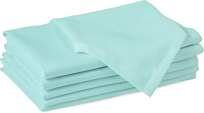 Encasa XO Egg Blue Cloth Napkins Set of 6, 17"x17" | Solid Color Cotton Dinner Napkins | Washable & Reusable Napkins for Dining Table Fall Decoration, Holiday & Christmas Festivals