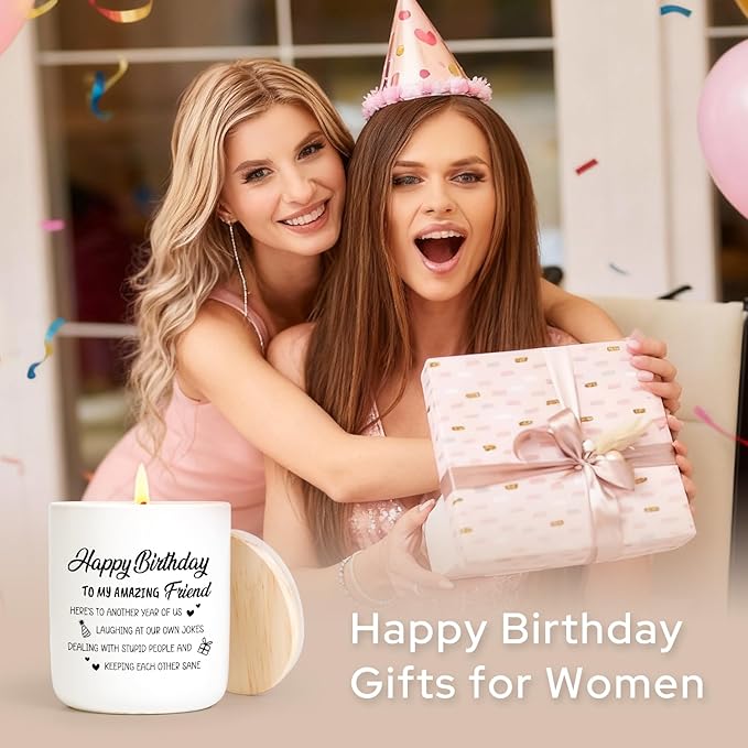 Best Friend Birthday Gifts for Women Men, Funny Friendship Gifts for Woman Candles, Happy Birthday Gift for Friends Sister Bestie BFF Coworker Classmate, Funny Lavender Candles 7Oz