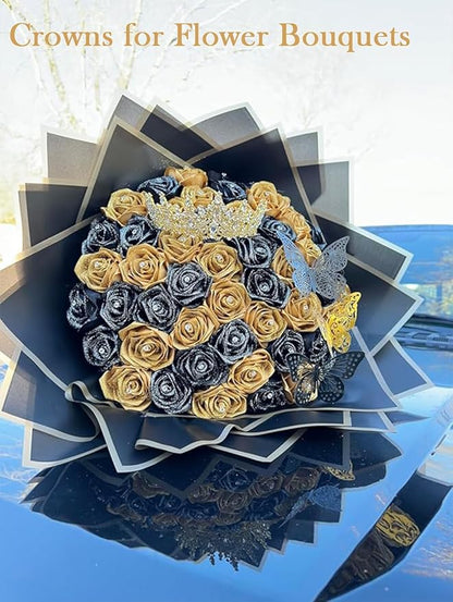 TOBATOBA Gold Crown for Women Wedding Tiara for Women Queen Crown Crystal Tiara Crown Wedding Tiaras for Bride Royal Princess Crowns for Flower Bouquets Quinceanera Headpiece for Birthday Prom Pageant