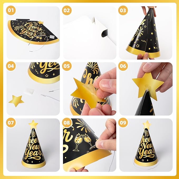 2026 New Year Decorations Party Supplies Kit with Banner, Photo Props, Glasses, Hats, 2026 Foil Balloon, Fringe Curtains and Latex Balloons for New Years Eve Celebration