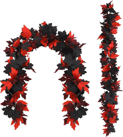 Artificial Fall Garland with Maple Leaves, Pumpkins & Berries – 7ft Autumn Garland for Thanksgiving,Halloween, Fireplace Mantel, Doorway & Fall Harvest Table Decor
