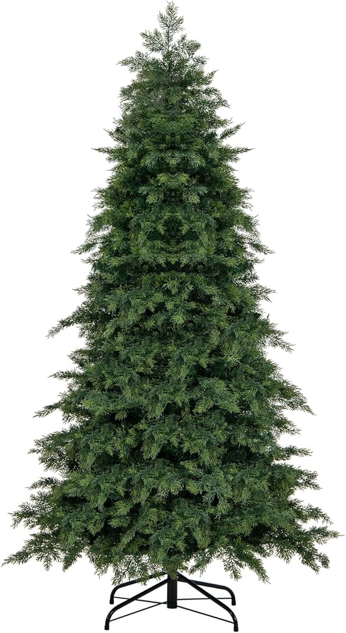 GOFLAME 6FT Artificial Christmas Tree, Hinged Xmas Spruce Tree with 721 Branch Tips, Foldable Metal Stand, Seasonal Holiday Decoration Tree for Home Office Party
