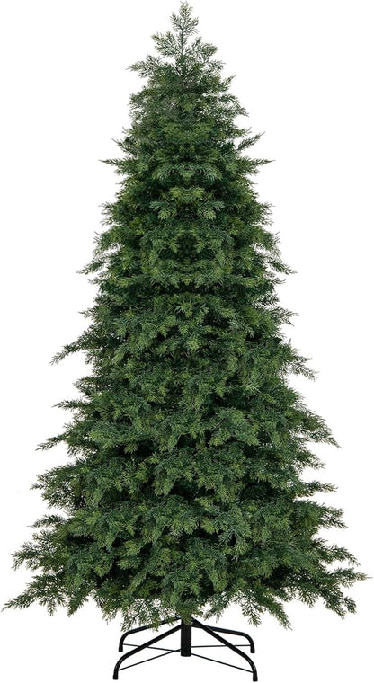 GOFLAME 6FT Artificial Christmas Tree, Hinged Xmas Spruce Tree with 721 Branch Tips, Foldable Metal Stand, Seasonal Holiday Decoration Tree for Home Office Party