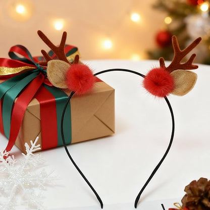 YUYIYANG 1 PC Reindeer Antler Headband Cute Plush Christmas Hairband Reindeer Ear Party Hair Accessory