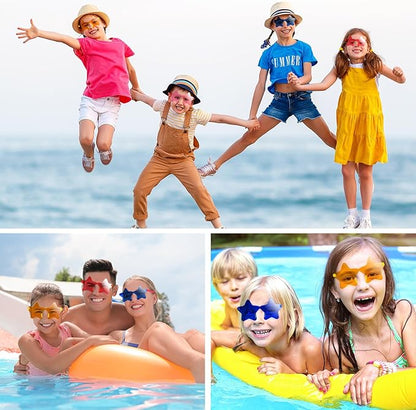 PLULON 15 Pairs Star Sunglasses Rimless Star Shape Sunglasses, Colorful Star Glasses Bulk Bachelorette Sunglasses Star Party Favors for Birthday Beach Kids Adult - Multicolor