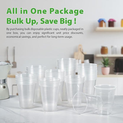 Lilymicky 1000 PACK 7 oz Clear Plastic Cups, 7 Ounce Disposable Drinking Cups for Birthday Parties, Picnics, Ceremonies, and any Events