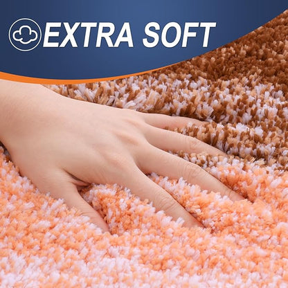 OLANLY Bathroom Runner Rugs 45x27, Extra Soft Absorbent Microfiber Bath Rugs, Rubber Backing, Quick Dry, Machine Washable Bath Mats for Bathroom Floor, Tub and Shower, Home Decor Accessories, Orange