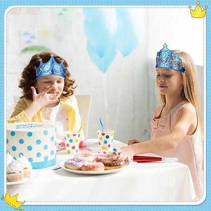 Yaomiao 44 Pcs Foam Crowns for Kids Princess Tiaras Crowns Bulk Diamond Sticker Making Kits for Birthday Party Supplies