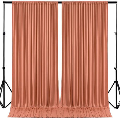 4 Panels Rust Backdrop Curtain for Parties Wedding Wrinkle Free Red Photo Curtains Backdrop Drapes Fabric Decoration for Birthday Party Baby Shower Christmas 20ft(W) x 10ft(H)