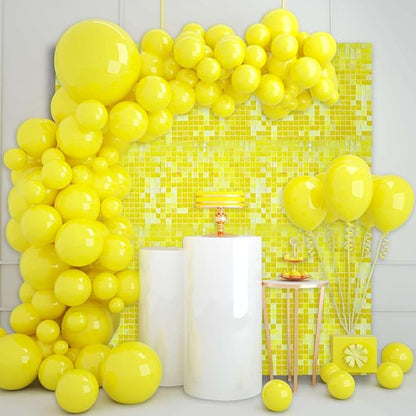24PCS Colorful Yellow Shimmer Wall Backdrop, Square Sequin Photo Backdrops Panel, Glitter Wall Background for Birthdays, Weddings, Christmas, Engagements, Disco Bachelorette Party Decor (3FTx4FT)