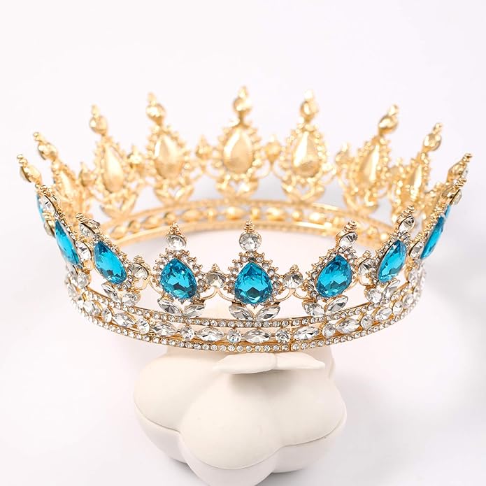 FORSEVEN Queen Crown Rhinestone Wedding Crowns and Tiaras for Women Costume Party Hair Accessories Princess Birthday Crown Crystal Bridal Crown Christmas Decorations Headband