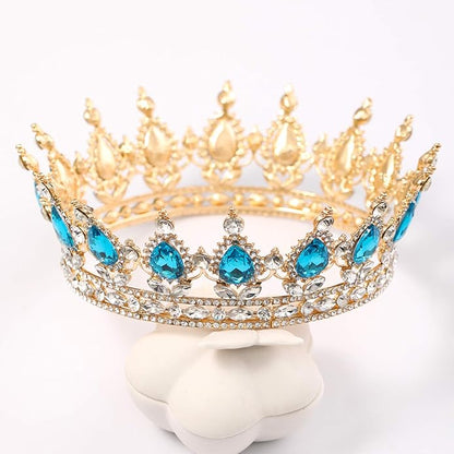 FORSEVEN Queen Crown Rhinestone Wedding Crowns and Tiaras for Women Costume Party Hair Accessories Princess Birthday Crown Crystal Bridal Crown Christmas Decorations Headband