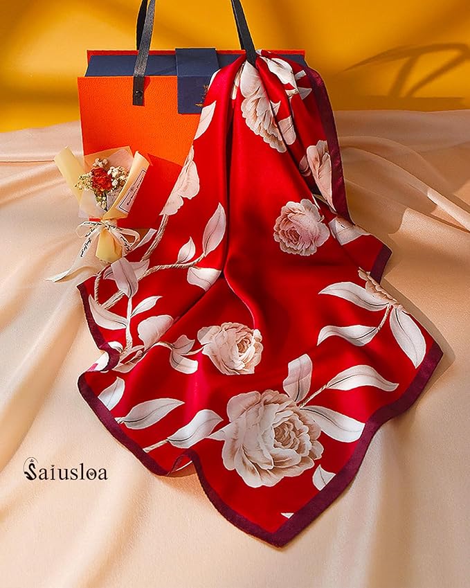 Neck Scarf For Womens Silky Head Scarves Hair Bandanas Square Scarf Fashion Accessories lightweight