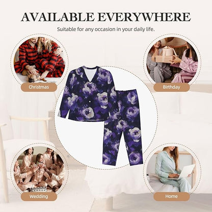 Retro Bee And Floral Women'S Pajama Sets Ultra-Soft Printed Sleepwear