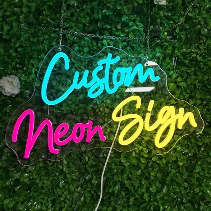 Custom LED Neon Sign – Personalized Neon Light for Bedroom, Wedding, Business Logo & Wall Decor – Customizable LED Neon Light, Handmade Acrylic Backboard, Plug & Dimmer Included